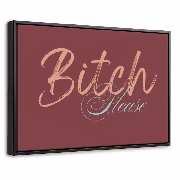 Canvas met lijst - Bitch please - Rood - Blauw — 1