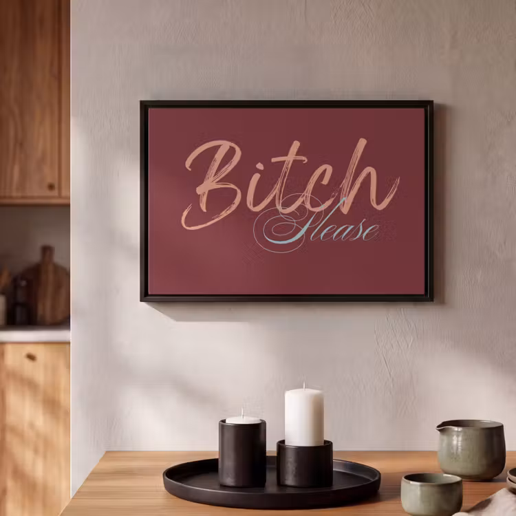 Canvas met lijst - Bitch please - Rood - Blauw — 2