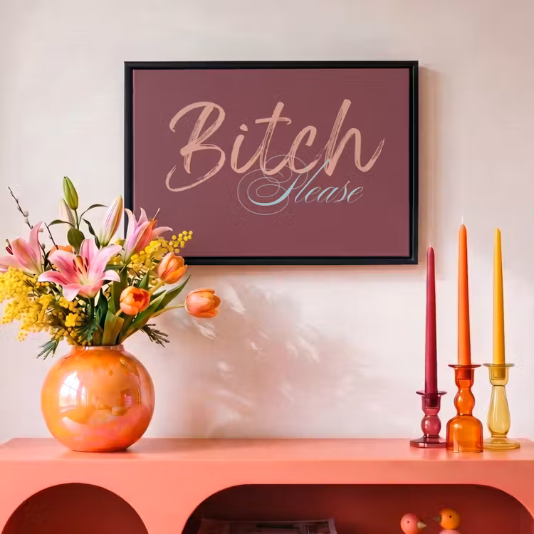Canvas met lijst - Bitch please - Rood - Blauw — 4