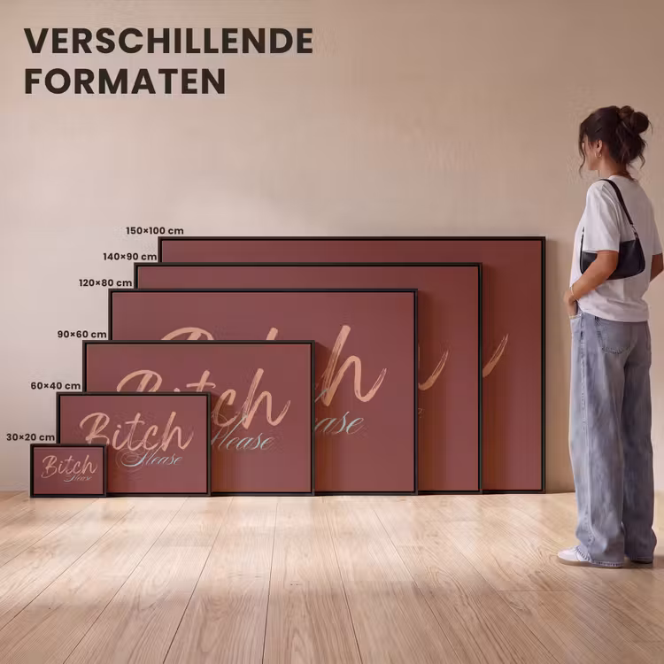 Canvas met lijst - Bitch please - Rood - Blauw — 7