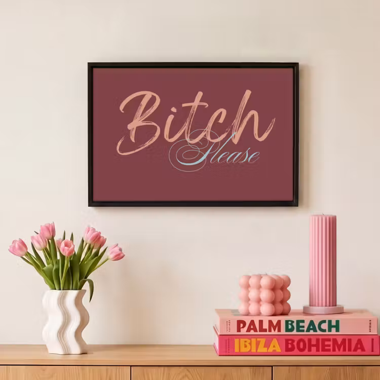 Canvas met lijst - Bitch please - Rood - Blauw — 8