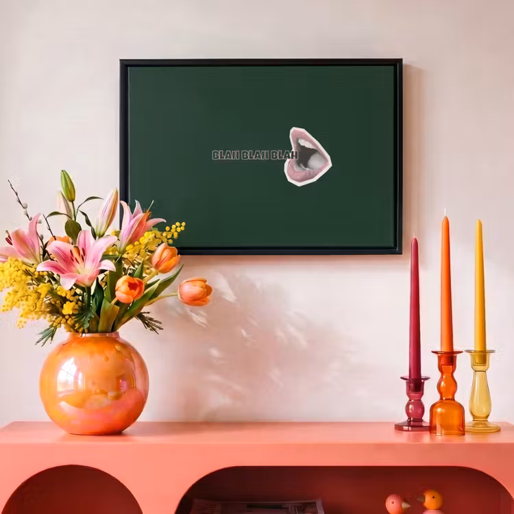 Canvas met lijst - BLAH BLAH BLAH - Mond - Groen — 4