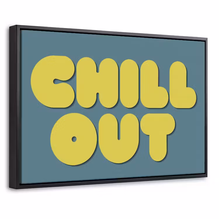 Canvas met lijst - Chill out - Geel - Blauw — 1