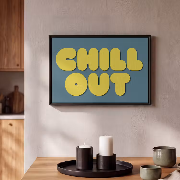 Canvas met lijst - Chill out - Geel - Blauw — 2