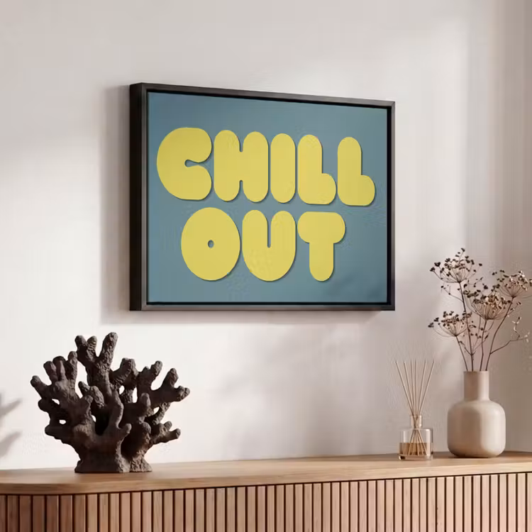Canvas met lijst - Chill out - Geel - Blauw — 6