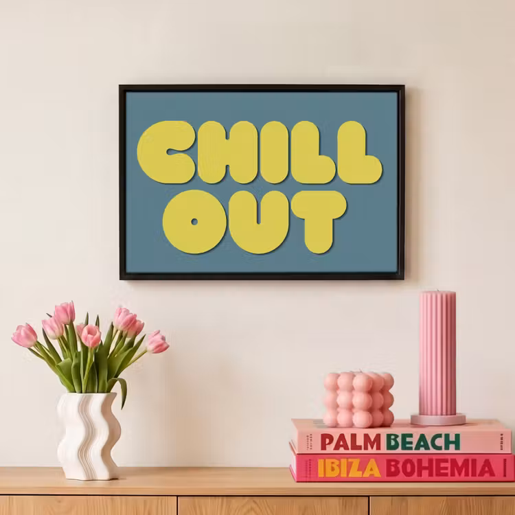 Canvas met lijst - Chill out - Geel - Blauw — 8