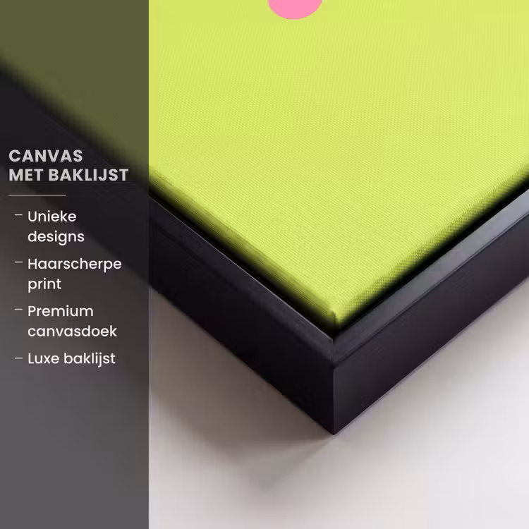 Canvas met lijst - Groen - Roze - Bonjour - Retro — 5