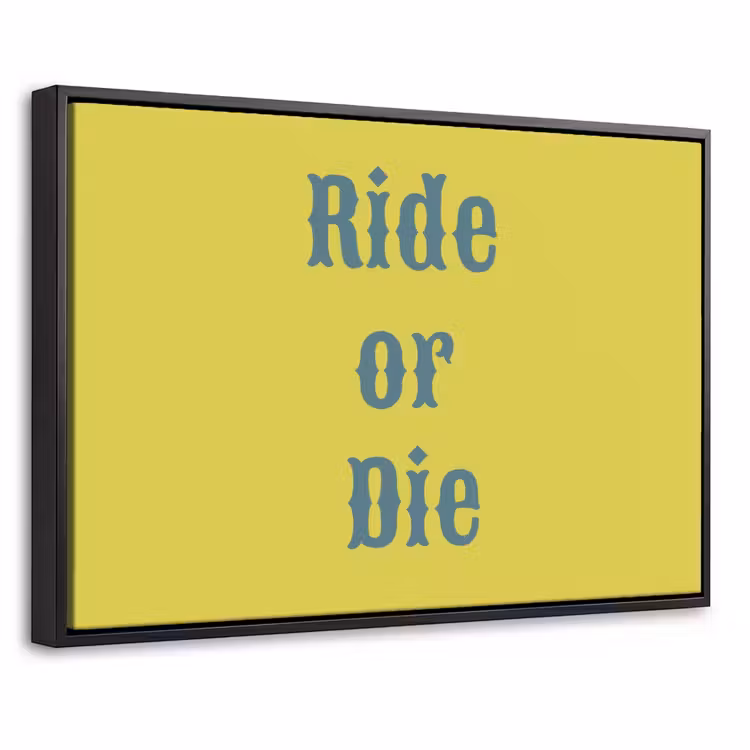 Canvas met lijst - Ride or die - Geel - Blauw — 1