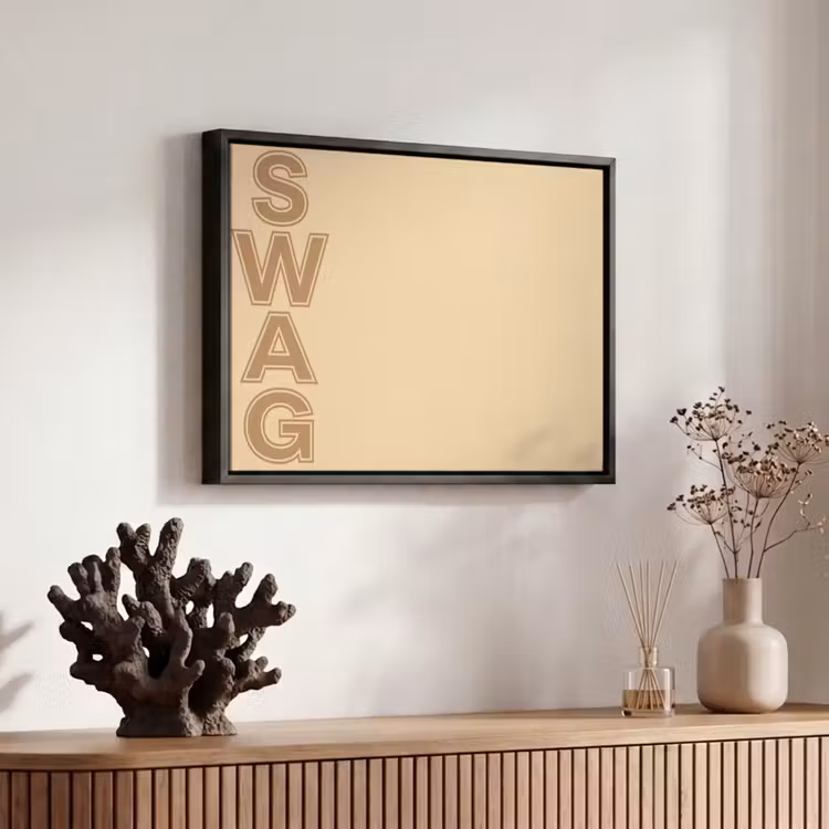 Canvas met lijst - Swag - Bruin - Beige — 6
