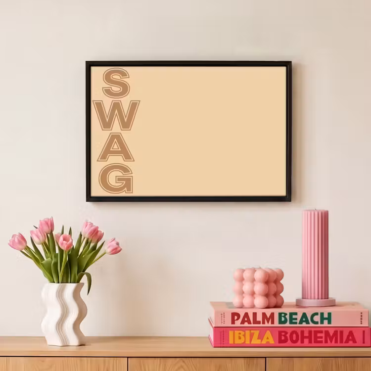 Canvas met lijst - Swag - Bruin - Beige — 8
