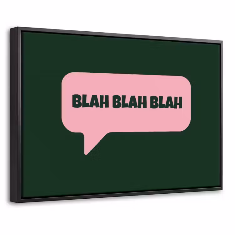 Canvas met lijst - Tekstwolk - BLAH BLAH BLAH - Roze — 1