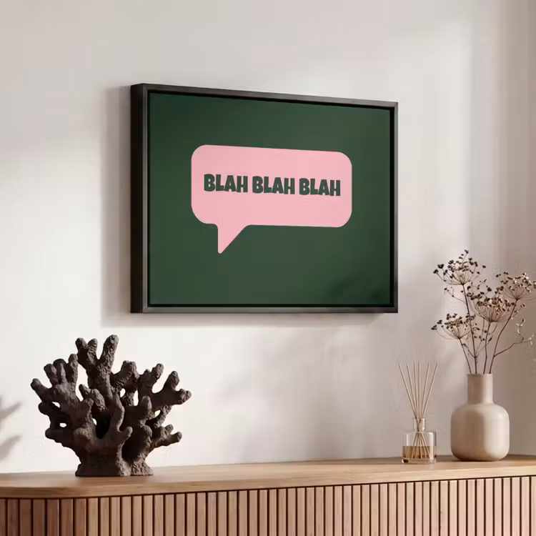 Canvas met lijst - Tekstwolk - BLAH BLAH BLAH - Roze — 6