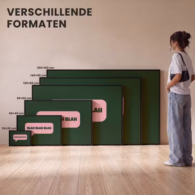 Canvas met lijst - Tekstwolk - BLAH BLAH BLAH - Roze — 7