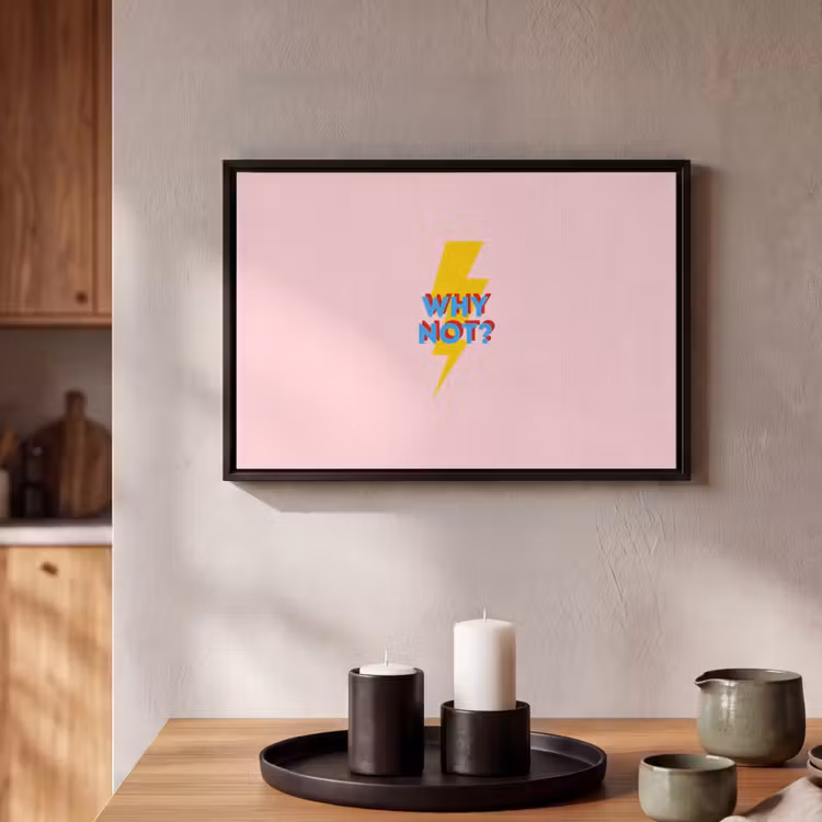 Canvas met lijst - Why not - Bliksem - Roze — 2