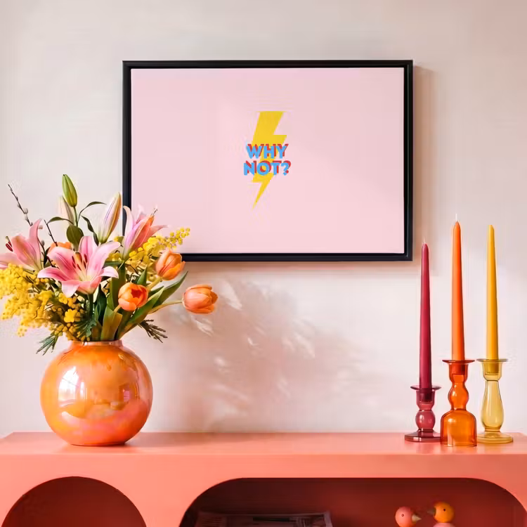 Canvas met lijst - Why not - Bliksem - Roze — 4
