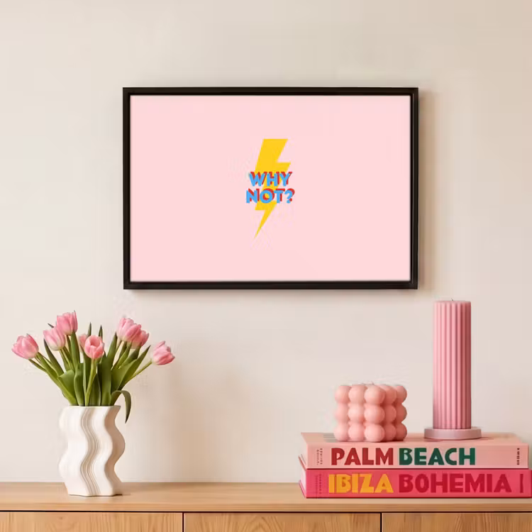 Canvas met lijst - Why not - Bliksem - Roze — 8