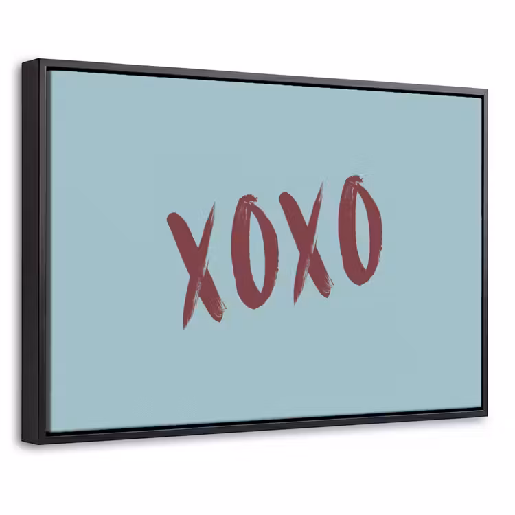 Canvas met lijst - XOXO - Blauw - Rood — 1