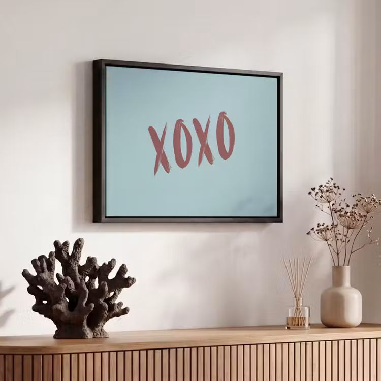 Canvas met lijst - XOXO - Blauw - Rood — 6