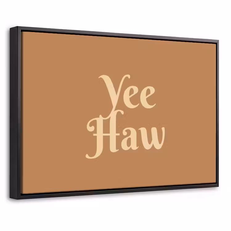Canvas met lijst - Yee haw - Bruin - Minimalistisch — 1