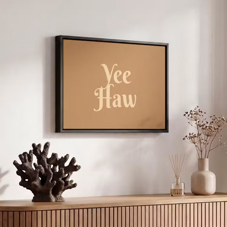 Canvas met lijst - Yee haw - Bruin - Minimalistisch — 6