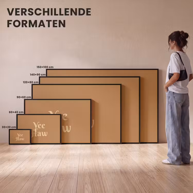 Canvas met lijst - Yee haw - Bruin - Minimalistisch — 7