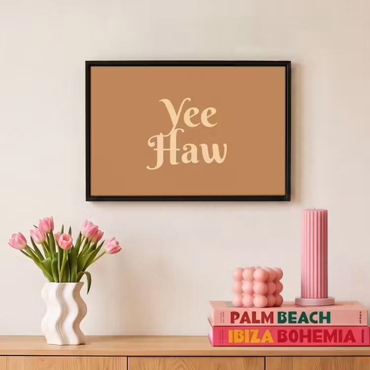 Canvas met lijst - Yee haw - Bruin - Minimalistisch — 8