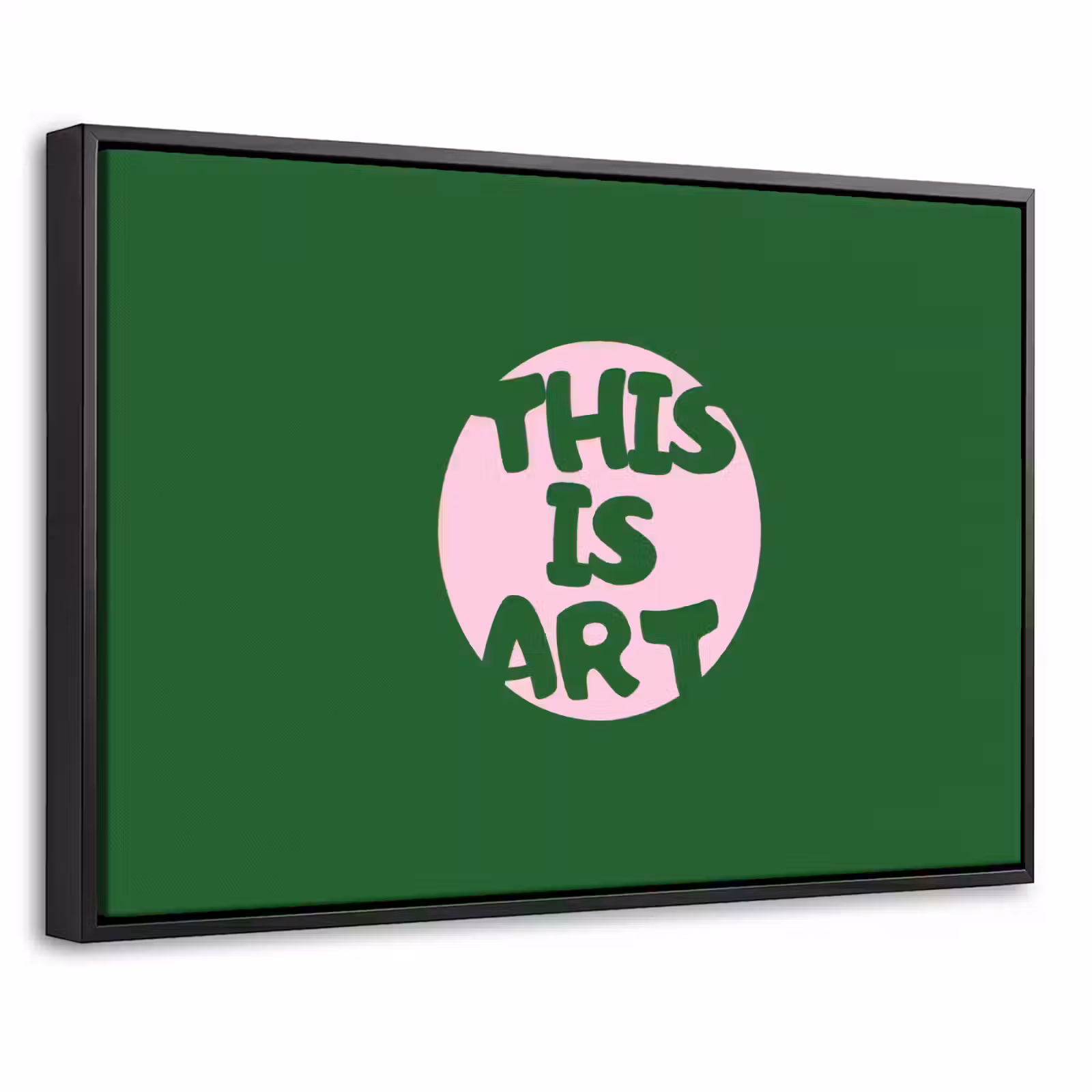 Canvas met lijst - Cirkel - Roze - Tekst - Art — 1
