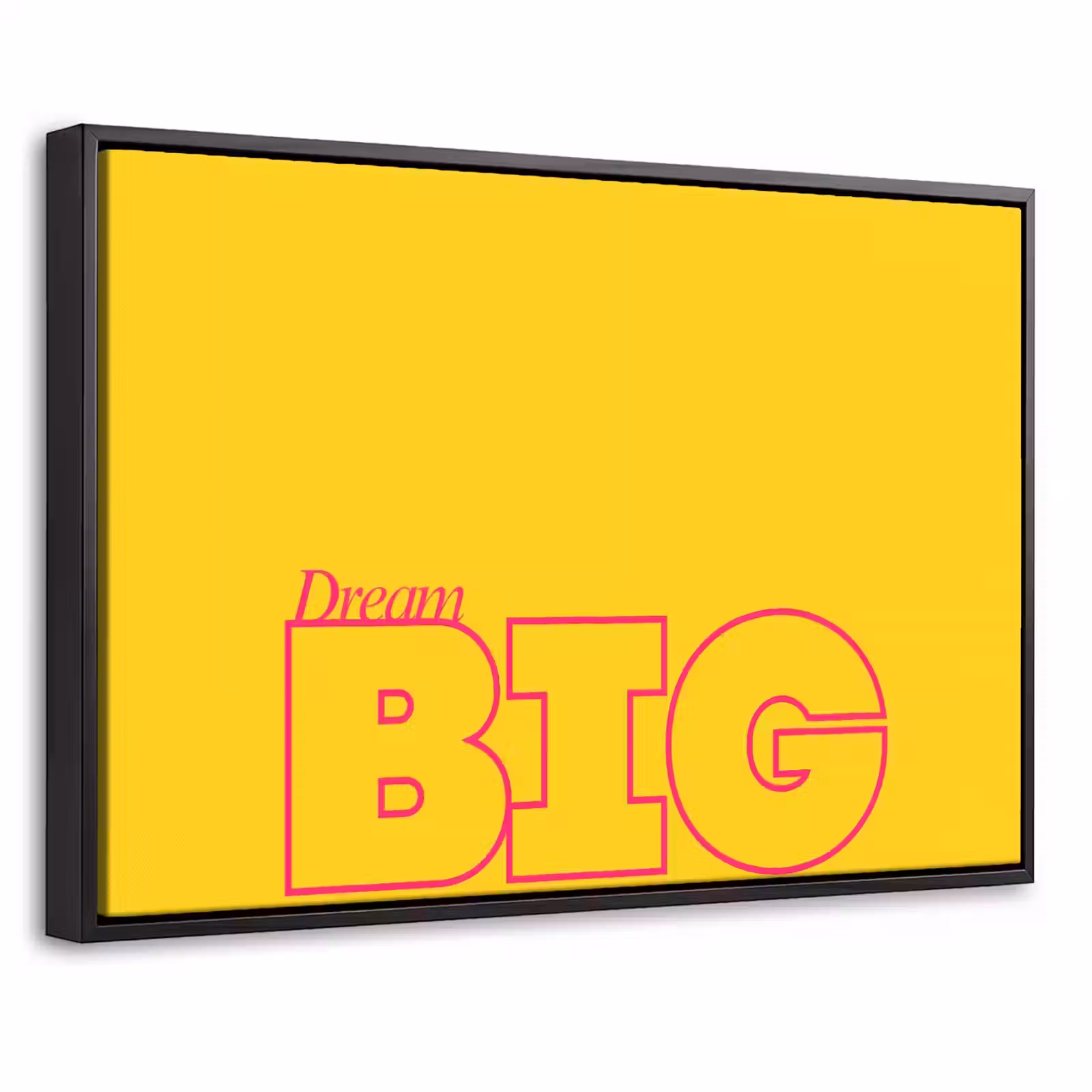 Canvas met lijst - Dream big - Geel - Grafisch — 1
