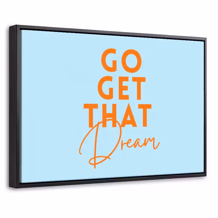 Canvas met lijst - Blauw - Oranje - Tekst — 1