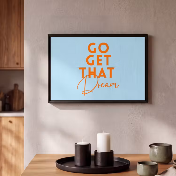 Canvas met lijst - Blauw - Oranje - Tekst — 2