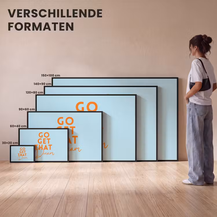 Canvas met lijst - Blauw - Oranje - Tekst — 7