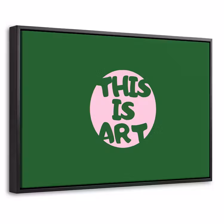 Canvas met lijst - Cirkel - Roze - Tekst - Art — 1