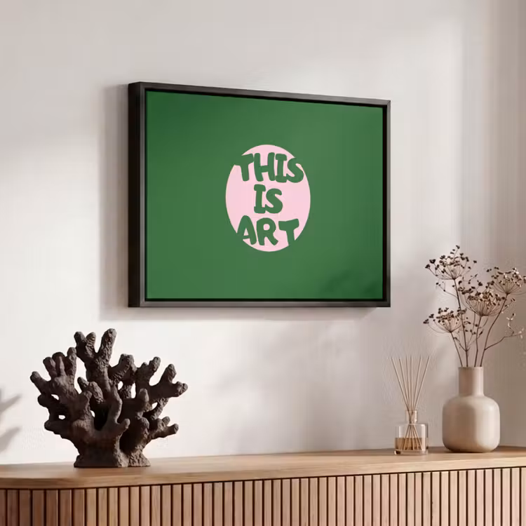 Canvas met lijst - Cirkel - Roze - Tekst - Art — 6
