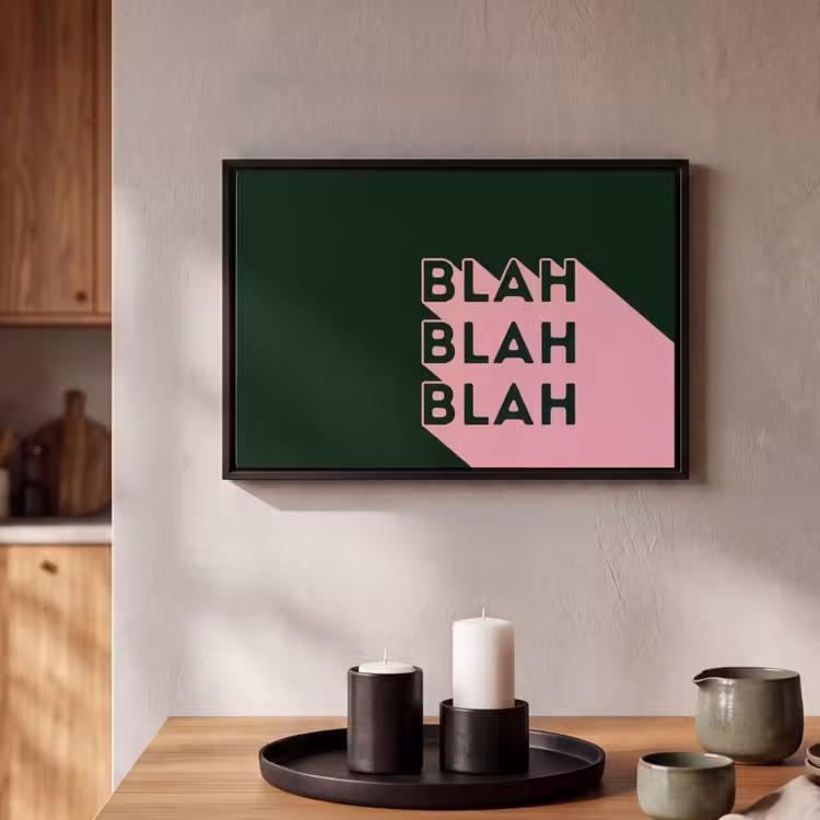 Canvas met lijst - Donkergroen - Tekst - Schaduw - Grafisch — 2