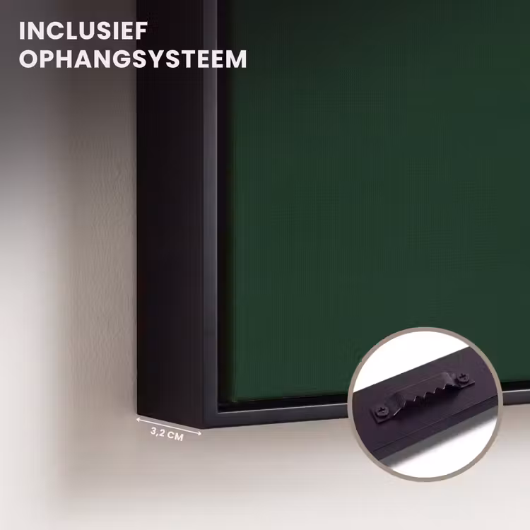 Canvas met lijst - Donkergroen - Tekst - Schaduw - Grafisch — 3