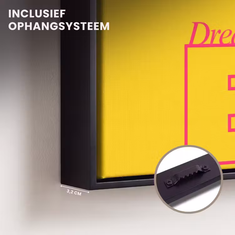 Canvas met lijst - Dream big - Geel - Grafisch — 3