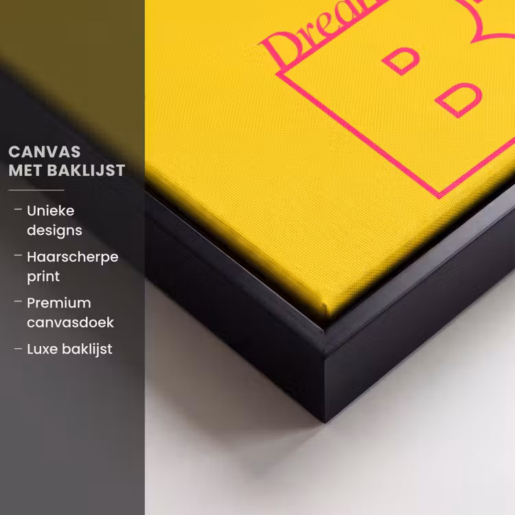 Canvas met lijst - Dream big - Geel - Grafisch — 5