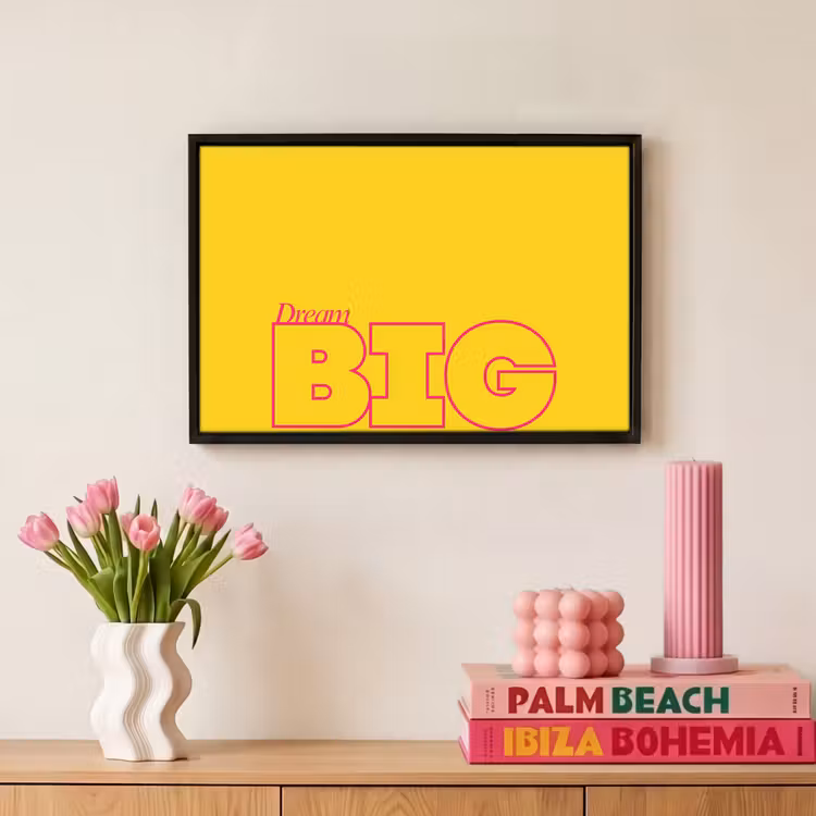 Canvas met lijst - Dream big - Geel - Grafisch — 8