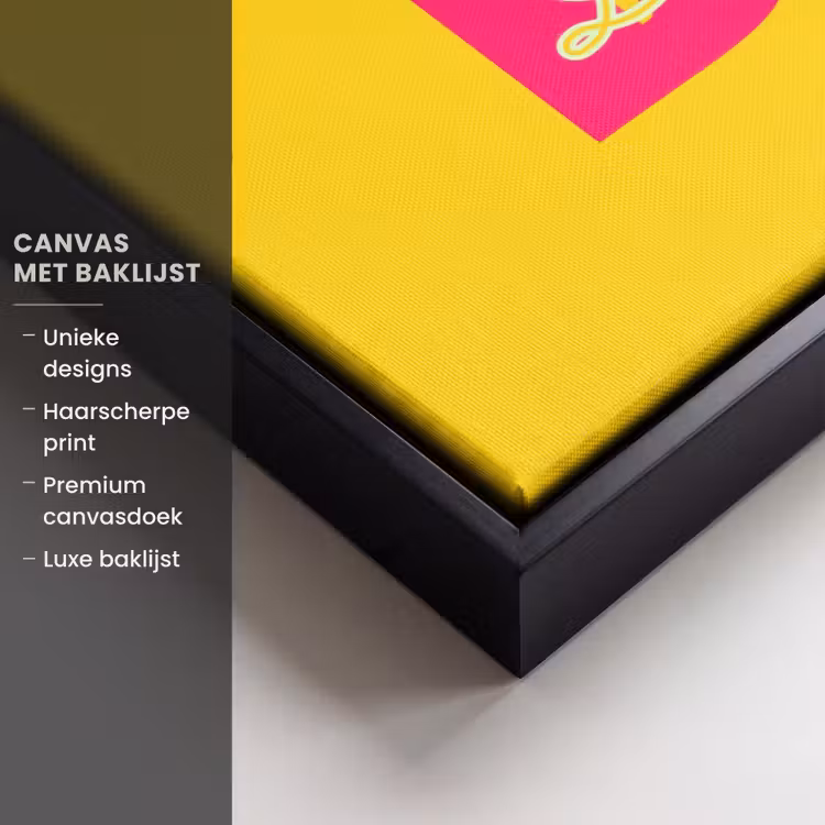 Canvas met lijst - Dream big - Geel - Roze — 5