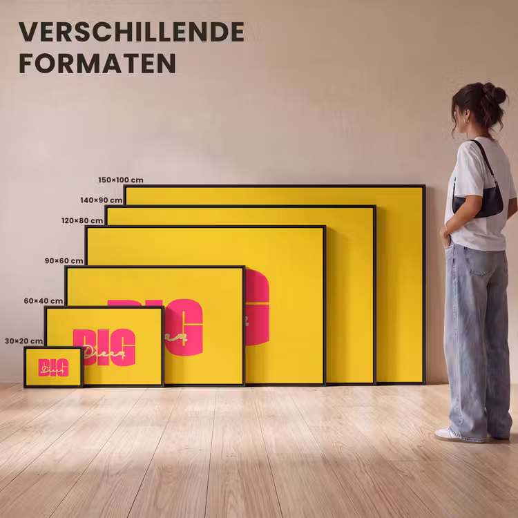 Canvas met lijst - Dream big - Geel - Roze — 7