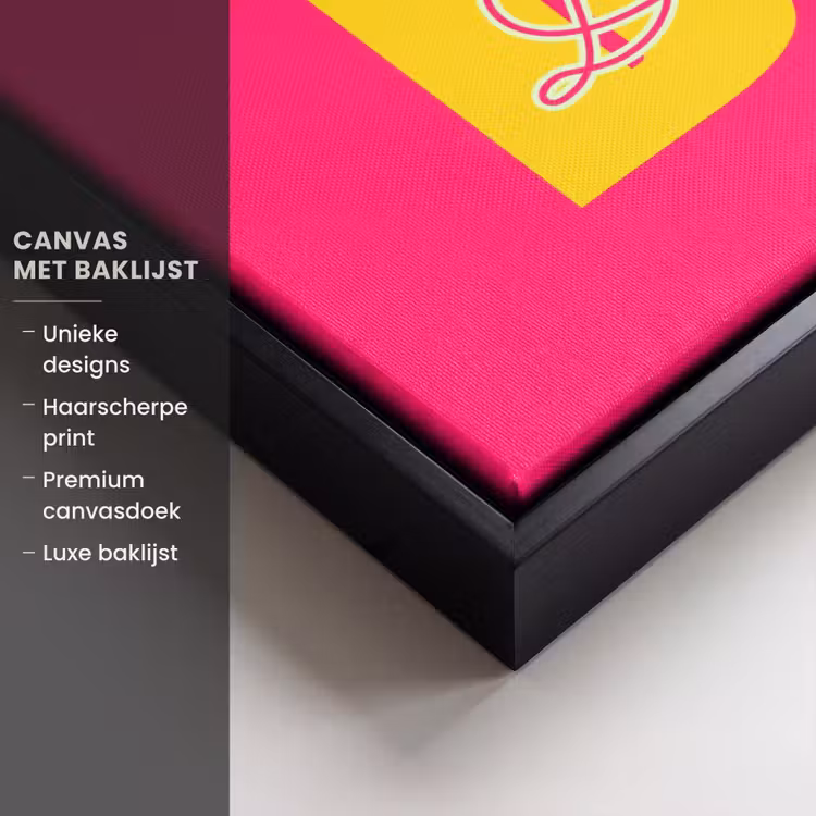 Canvas met lijst - Dream big - Roze - Geel - Minimalistisch — 5