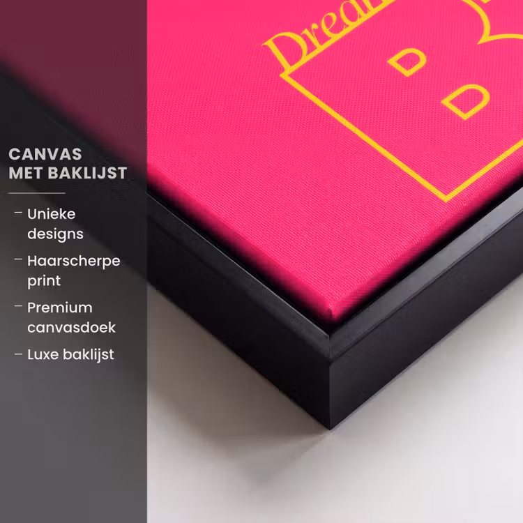 Canvas met lijst - Minimalistisch - Roze - Dream big - Grafisch — 5