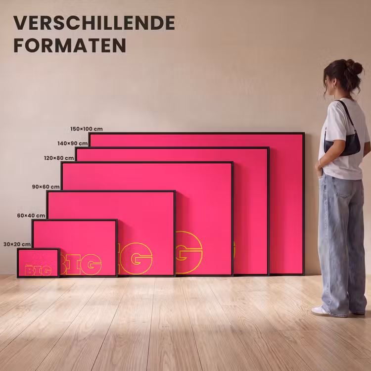 Canvas met lijst - Minimalistisch - Roze - Dream big - Grafisch — 7
