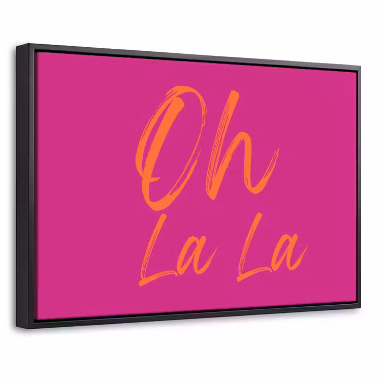 Canvas met lijst - Oh la la - Oranje - Roze — 1