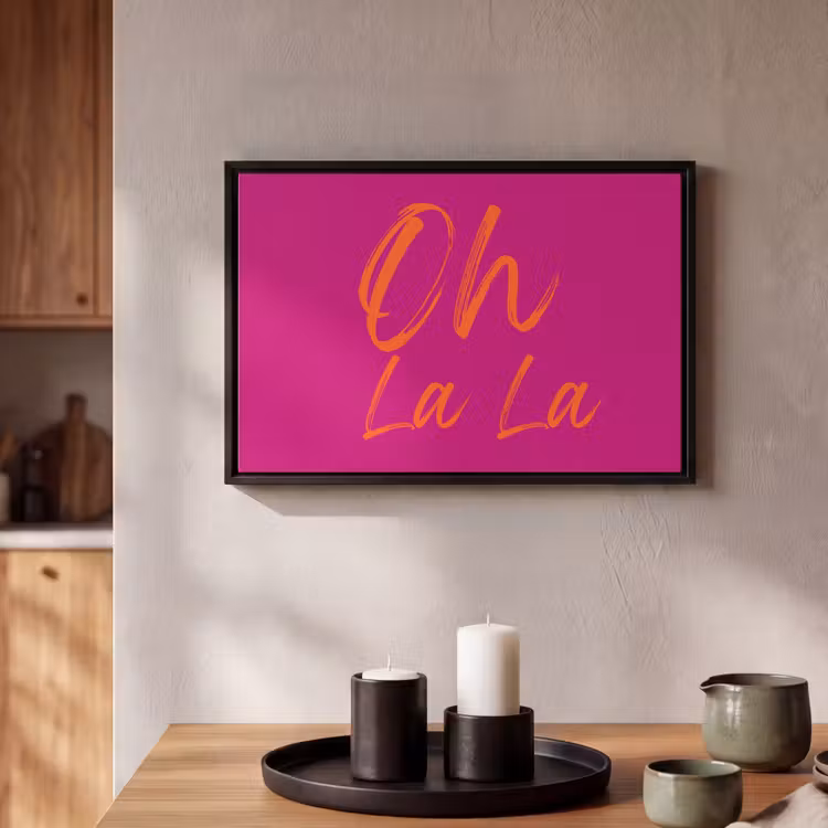 Canvas met lijst - Oh la la - Oranje - Roze — 2