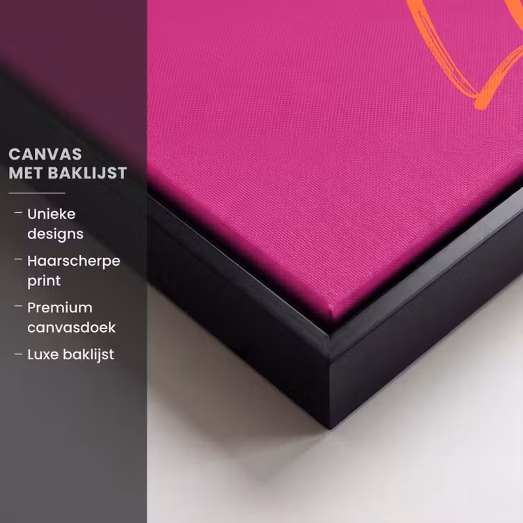 Canvas met lijst - Oh la la - Oranje - Roze — 5