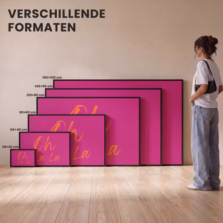 Canvas met lijst - Oh la la - Oranje - Roze — 7