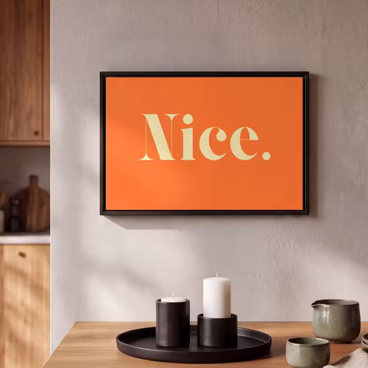 Canvas met lijst - Oranje - Gebroken wit - Nice — 2