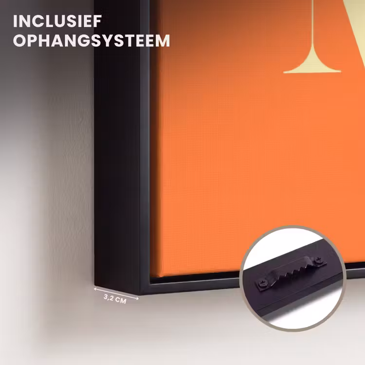 Canvas met lijst - Oranje - Gebroken wit - Nice — 3
