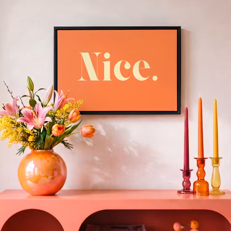 Canvas met lijst - Oranje - Gebroken wit - Nice — 4